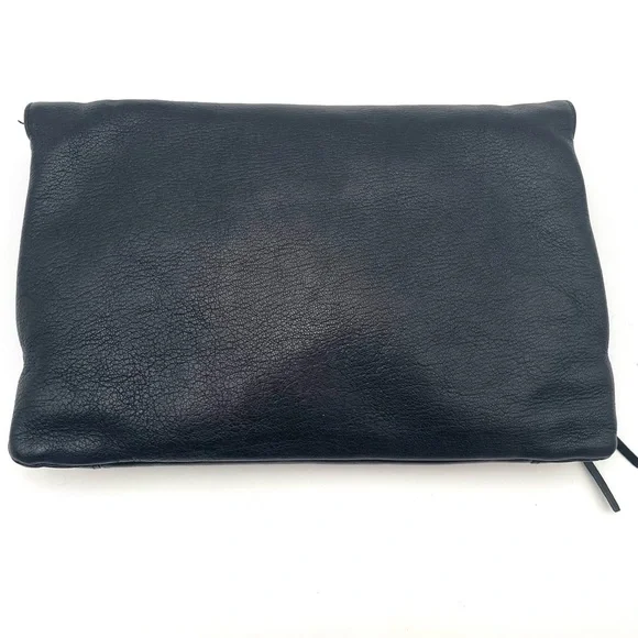 Balenciaga Black Motocross Metallic Edge Envelope Clutch